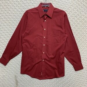 Stafford Performnce The Súper Shirt Men's 14/5 Classic Fit 32-33 Red Long Sleeve